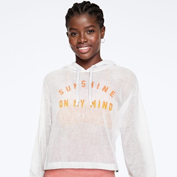 Victoria's Secret PINK Mesh Pullover Hoodie NWT - Picture 2 of 2